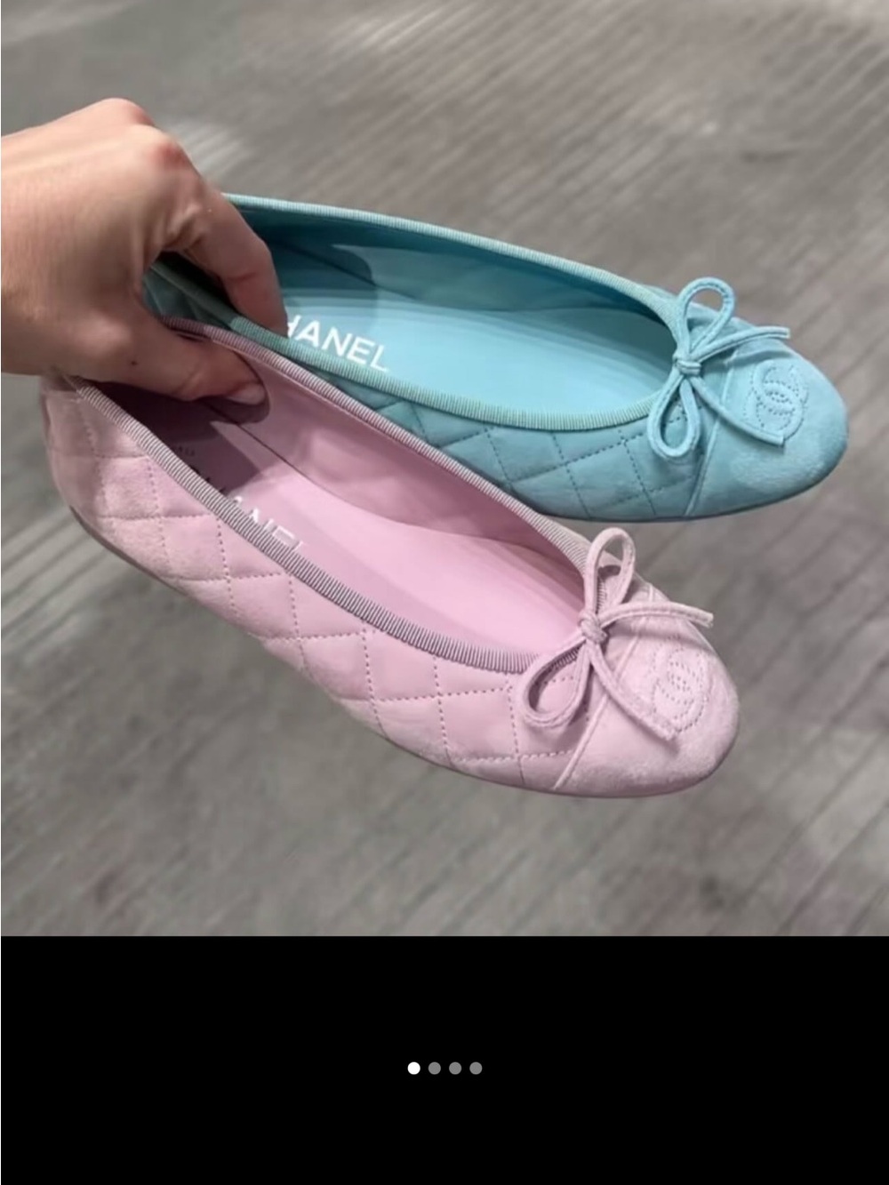 Chanel Pink Quilted Suede Ballet Flats - Picture 2 of 6